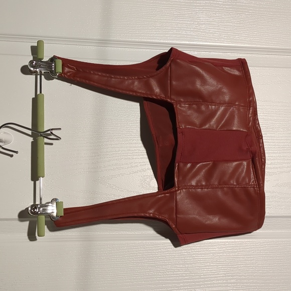 Intimately Free People Faux Leather Crop Top M - Picture 2 of 7